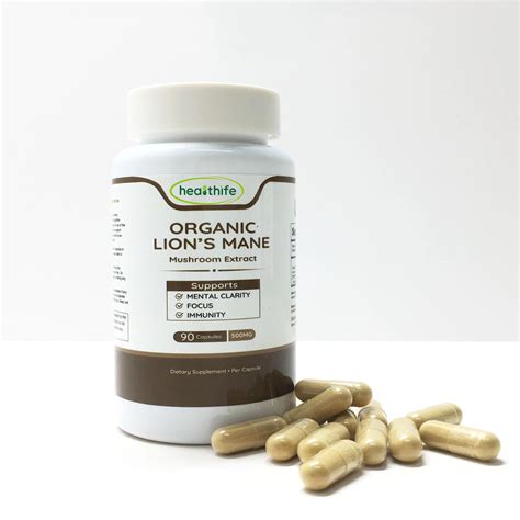 Healthife Organic Lions Mane Mushroom Polysaccharides Beta Glucan Lions