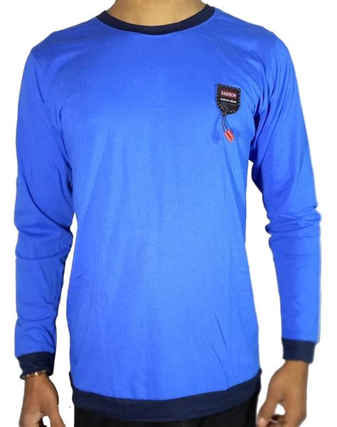 Round Neck Mens Hosiery Blue T Shirt At Rs Piece In Noida Id