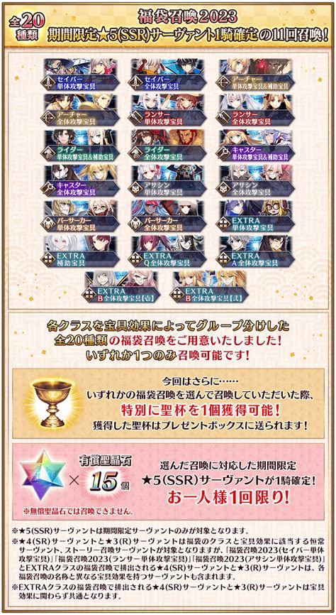 【fgo】2023年福袋召喚クラス別×宝具効果別【fategrand Order】 ゲームライン