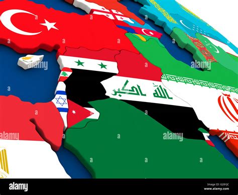 Map of Israel, Lebanon, Jordan, Syria and Iraq region on globe with ...