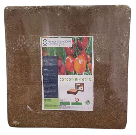 Square Coco Peat Sieved Coir Pith Block Shrink Wrapped For Plant