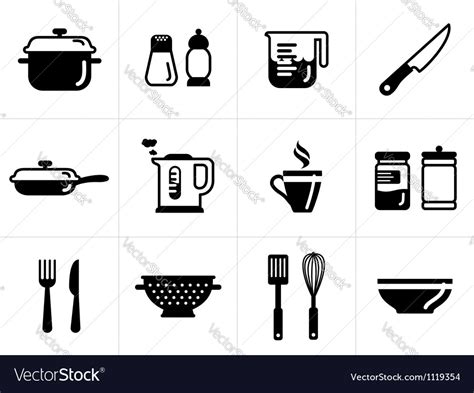 Kitchen Icons Set Royalty Free Vector Image Vectorstock