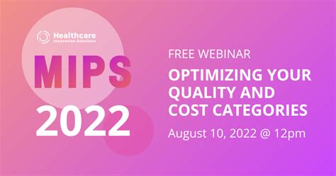 Optimizing Your Quality And Cost Categories For Mips 2022 Hcis