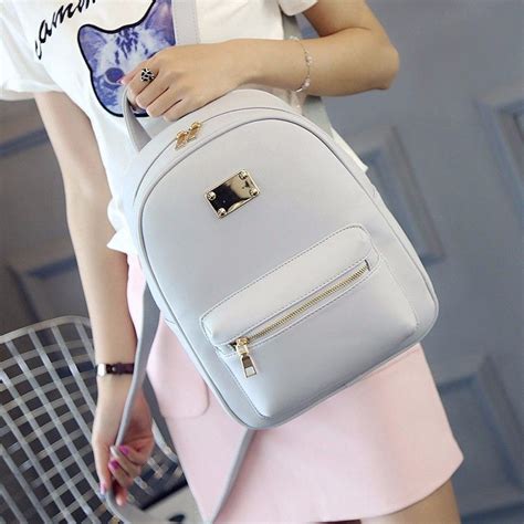 Simple Elegant Solid Color Quality Leather Designer Backpack 3 Colors