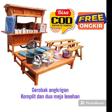 Jual Gerobak Angkringan Komplit Dan Dua Meja Lesehan Free Ongkir