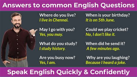 Answers To Common English Questions Common English Questions And