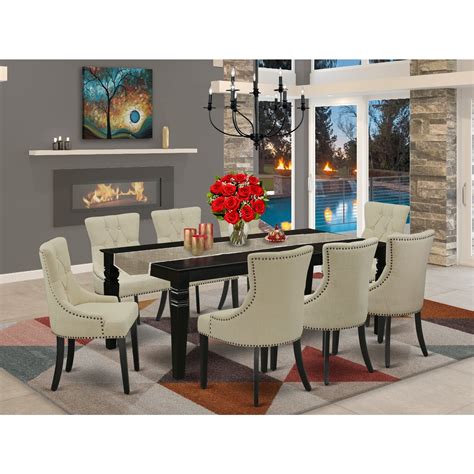 HomeStock Rustic Retreat 9Pc Dining Set Includes A Rectangle Dining