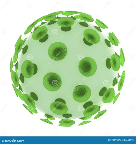 Flu Virus Structure Isolated On White Stock Illustration Illustration