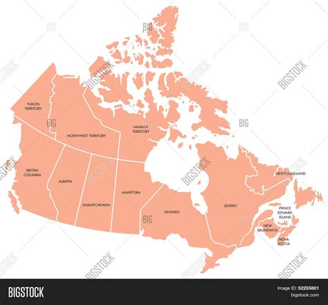 Map Canada Provinces Vector & Photo (Free Trial) | Bigstock