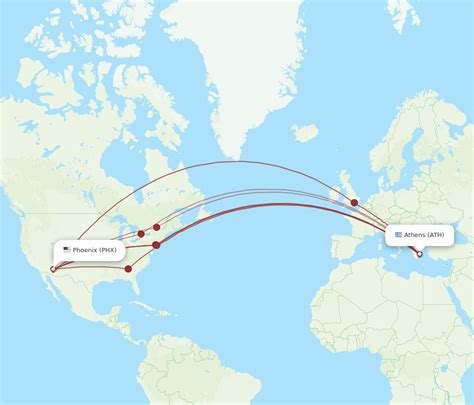 All Flight Routes From Athens To Phoenix Ath To Phx Flight Routes