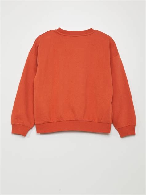 Sudadera suave de chándal con mensaje naranja Kiabi 7 00