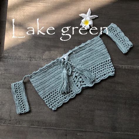 New Hand Crocheting Hippies Bikini Wrapped Chest Beach Swimsuit Yoga Underwear Texture Knit