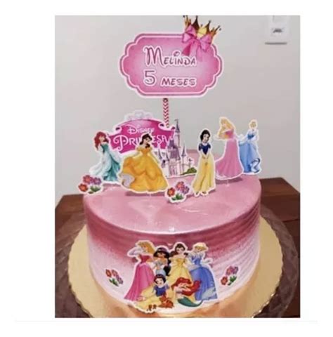 Topo De Bolo Princesas Da Disney Personalizado Parcelamento Sem Juros