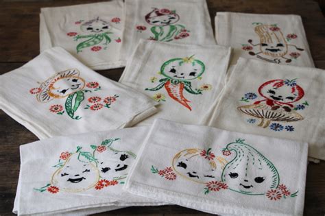 Vintage Cotton Flour Sack Towels Lot Of 8 Kitchen Towels W