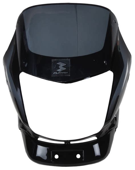 Sai SAI 15 Headlight Visor With Glass For Bajaj Platina Black And