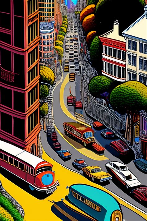 Lexica Maximalist Chaotic Lombard Street San Francisco Birds Eye