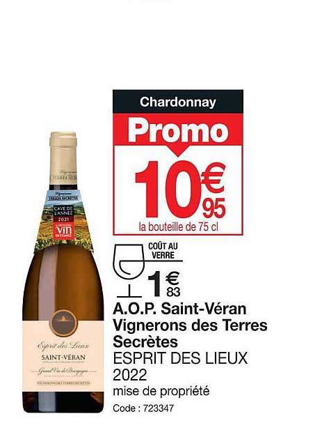 Promo A o p Saint véran Vignerons Des Terres Secrètes Esprit Des Lieux