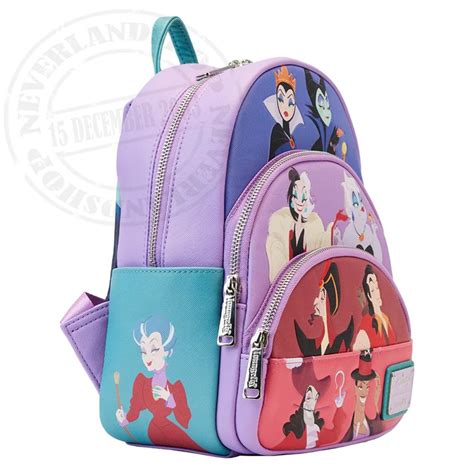 Neverlandshop Loungefly Mini Backpack Triple Pocket Villains Wdbk