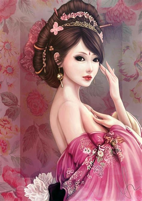 Pin By Myra Guzman On Chinese Art Fantasy Art Women Art Girl Geisha Art