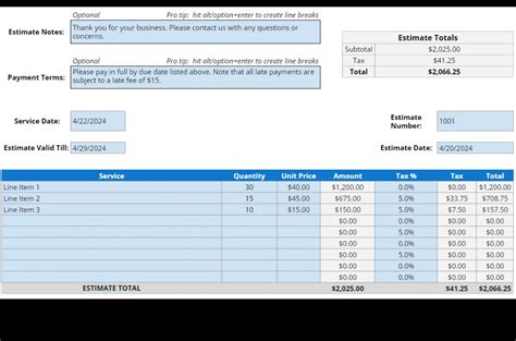 HVAC Estimate Template Housecall Pro