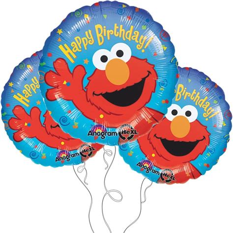 Amazon.com: Elmo Happy Birthday 18" Mylar Balloon 3pk : Toys & Games