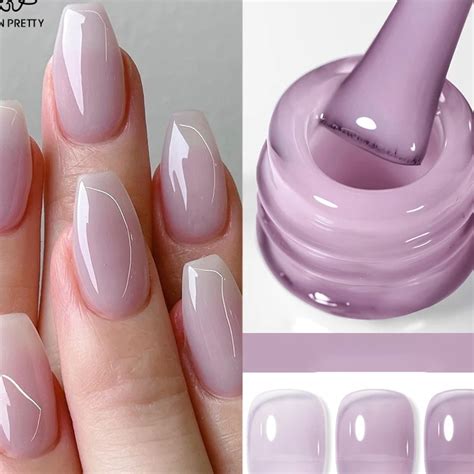 Jual STOK SIAP COD BORN PRETTY Warna Kutek Gel Purple Jelly Nude Gel Nail Polish 1ml Translucent