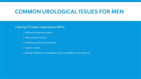 Common Urology Problems Causes And Symptoms Ppt