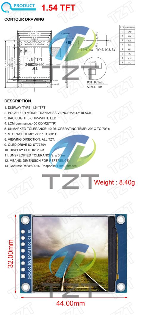 Tzt Inch Full Color Tft Display Module Hd Ips Lcd Led Screen