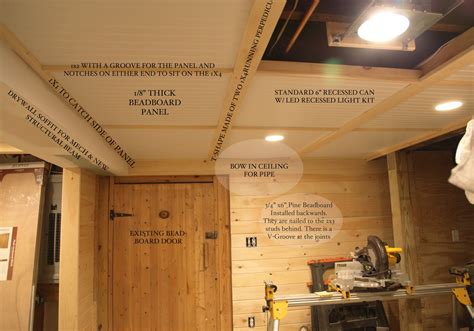 Beadboard Options And Ceiling With Removable Sections Basement Design Diy Basement Basement