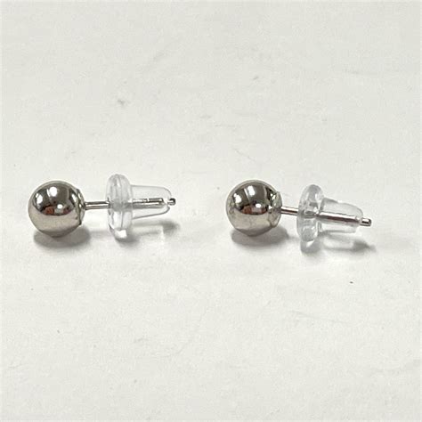 14k White Gold Ball Stud Earrings