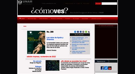 comoves unam mx Revista Cómo ves Divulgaci Como Ves UNAM