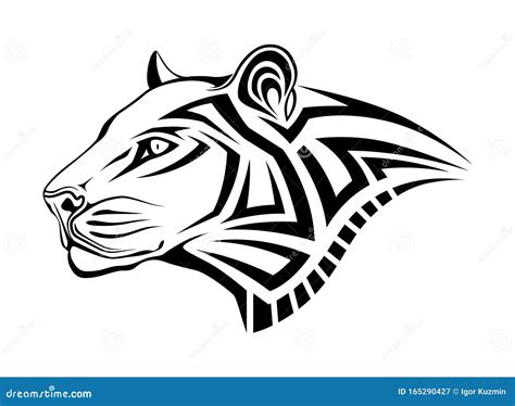 Leopard in the Form of a Tribal Tattoo Stock Vector - Illustration of head, beast: 165290427