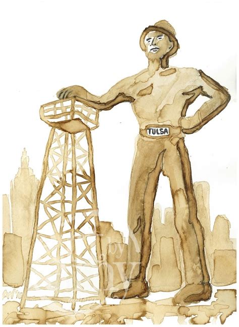 Tulsa Golden Driller Art By Amy