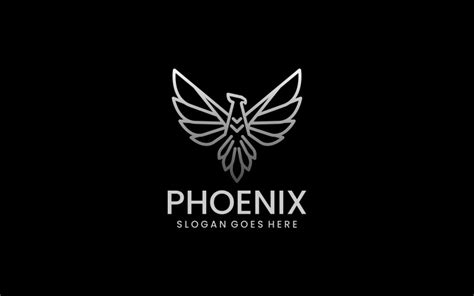 Stil Des Phoenix Line Art Logos Templatemonster