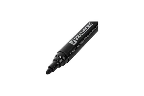 Маркер BRAUBERG перманентный нестираемый Classic черный круглый ...