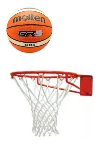 Combo Aro De Basquet Hierro Macizo Red Pelota Molten Gr Env O Gratis