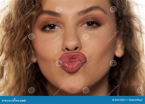 Woman With Pursed Lips Stock Image Image Of Makeup Purse 84476927