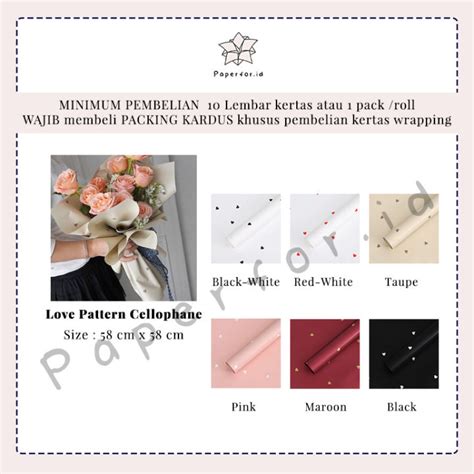 Kertas Buket Bunga Cellophane Bucket Wrapping Paper Florist Love