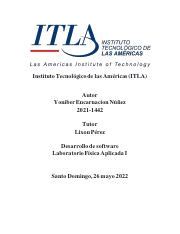 Practica 1 Vectores pdf Instituto Tecnológico de las Américas ITLA