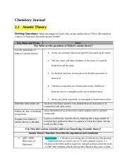 Chemistry Journal Module Atoms And Elements Docx Chemistry