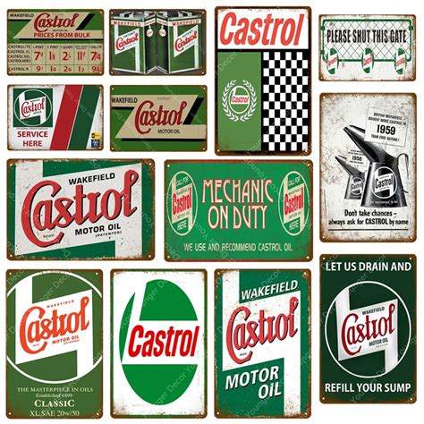 Wakefield Castrol Motor Oil Metal Tin Signs Wall Plaque Vintage Art