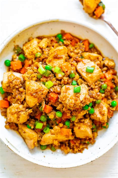 Low Carb Cauliflower Chicken Fried Rice Averie Cooks