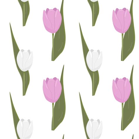 Patrón floral sin costuras con flores de tulipán en un vector de fondo