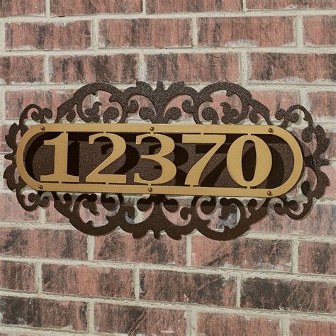 Laroyal Gold Metal House Number Address Plaque