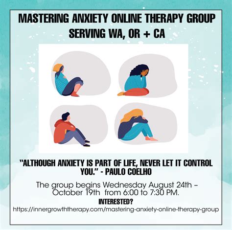 Mastering Anxiety Therapy Group Inner Growth Therapy