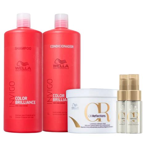 Kit Shampoos Condicionador Máscara e 2 Oil Reflections Light ÚNICO