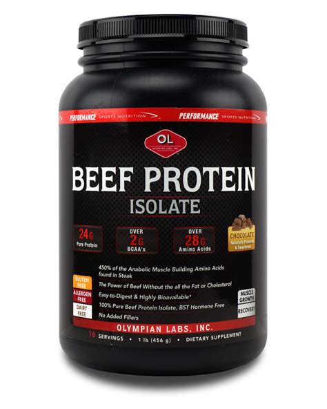 Psn Beef Protein Isolate Made From Usda Inspected Pure Beef 1 Lb Olympian Labs