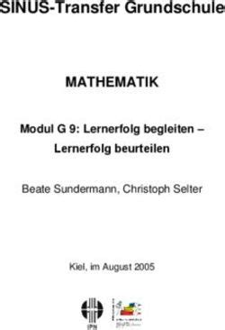 SINUS Transfer Grundschule MATHEMATIK Modul G 9 Lernerfolg Begleiten