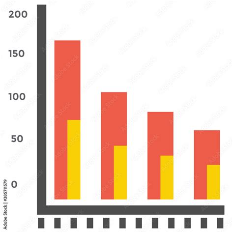 Graphical representation of a vertical bar chart, column graph Stock ...