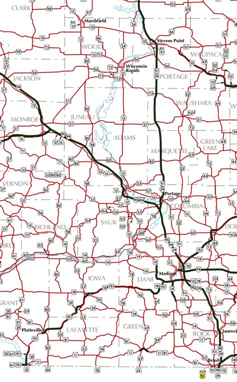 Road Map Of Wisconsin Highways - London Top Attractions Map